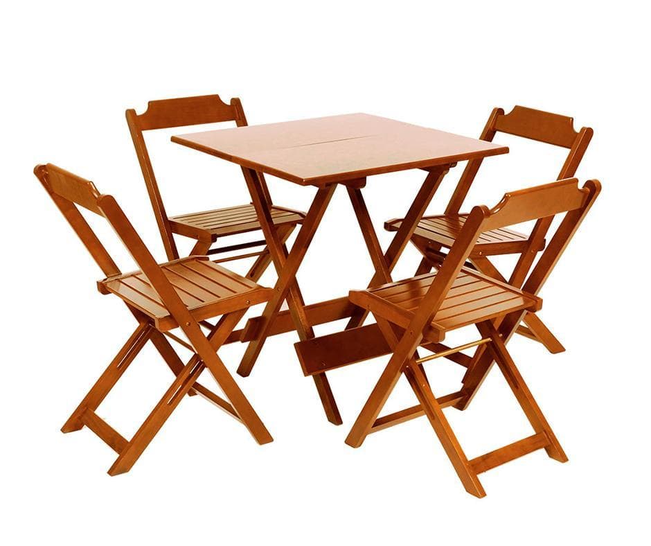 Aluguel Conjunto de Mesa Quadrada de Madeira 70x70 com 4 cadeiras no Rio de Janeiro (RJ)